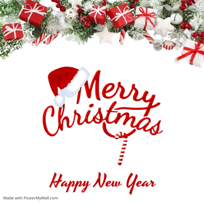 Merry Christmas Instagram Post. Template PosterMyWall
