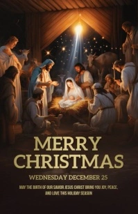 merry christmas jesus flyer Tabloid template