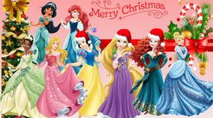 Lyserød Princess Christmas Wallpaper Цифровой дисплей Template