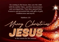 Merry Christmas Matthew 2:11 JESUS flyer A6 template