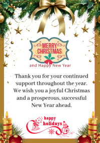 สีขาว Christmas Greeting A5 Template