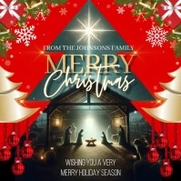 merry christmas nativity instagram post Quadrato (1:1) template