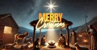 Merry Christmas nativity scene video Facebook Shared Image template