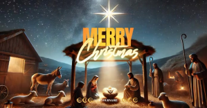 Bruin Nativity Scene Christmas Card Facebook Shared Image Template