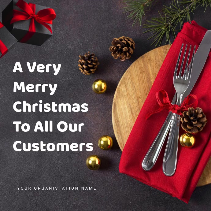 MERRY CHRISTMAS NEW YEAR GREETING RESTAURANT Template PosterMyWall