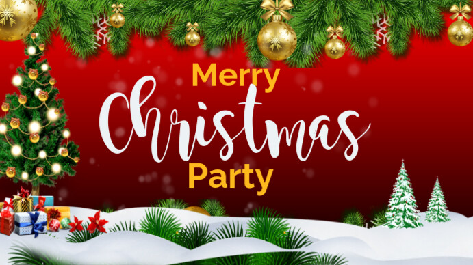 Merry Christmas Party Digital Display 数字显示屏 (16:9) template