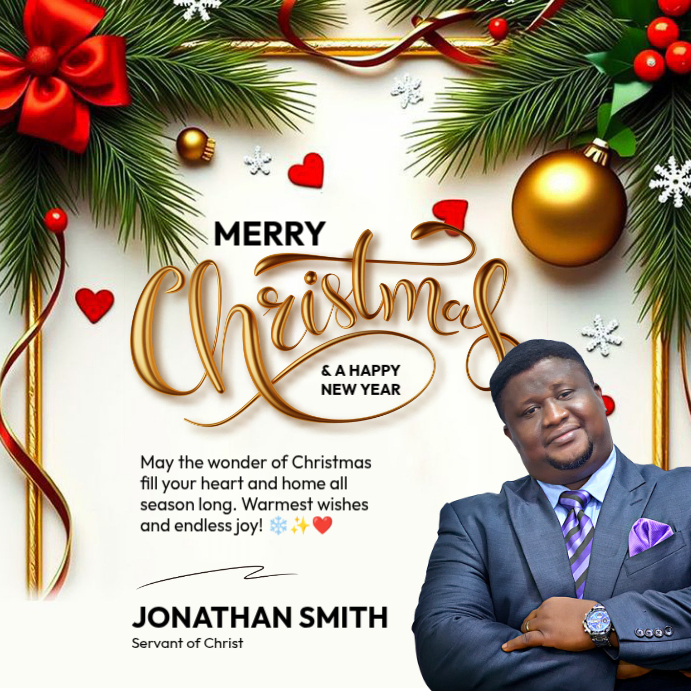 Merry Christmas personalized card template