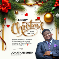 Merry Christmas personalized card template