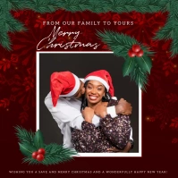 merry christmas photo collage card template Instagram Post