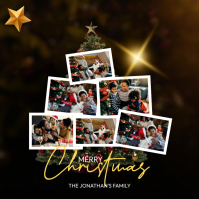 Merry Christmas photo collage design Instagram Post template
