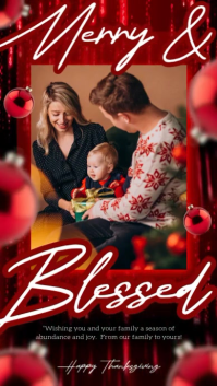 Vermelho Christmas Family Greeting Instagram Story Template