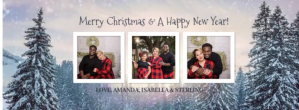 Grey Christmas Greeting Card Foto Sampul Facebook Template