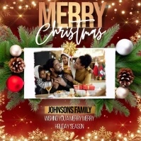 merry christmas photo frame card Square (1:1) template