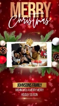 merry christmas photo frame card free Instagram Story template
