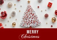 Merry Christmas poster ad design Postcard template