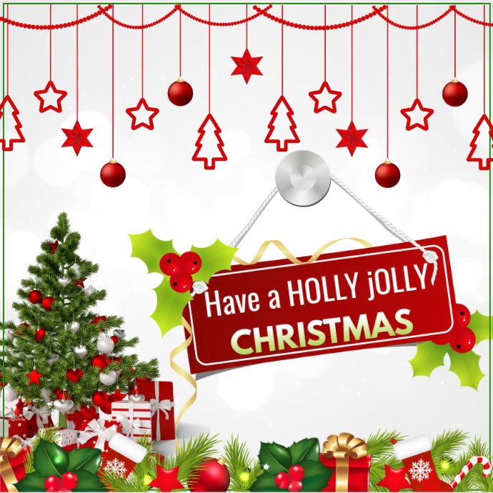 Merry Christmas poster Publicação no Instagram template