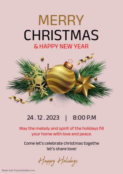 Plantilla de Merry Christmas Poster | PosterMyWall