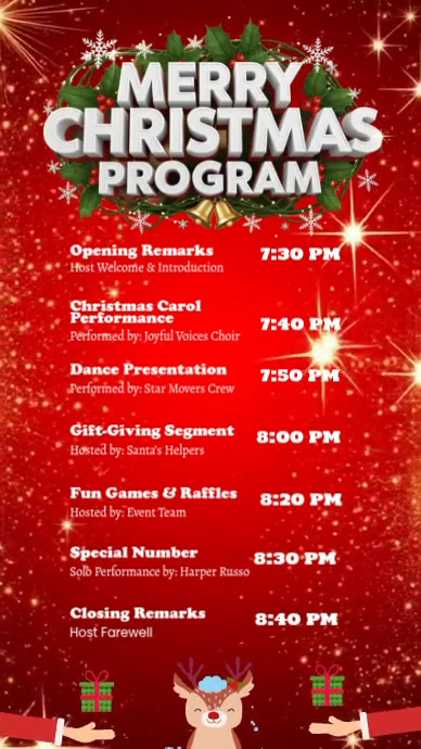 Christmas Programme Example Merry Christmas Program Template | PosterMyWall