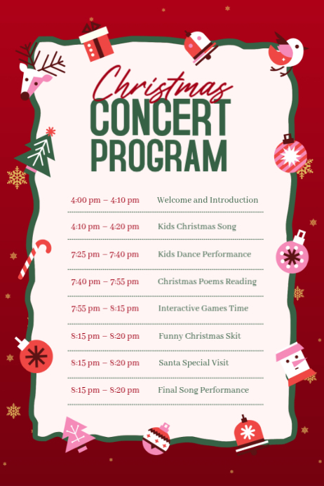 Holiday Program Example Merry christmas program Template | PosterMyWall