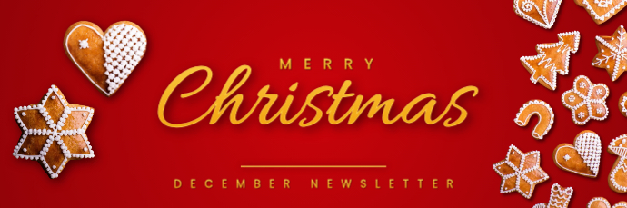 Merry Christmas Red Background and Cookies December Newsletter Email ...