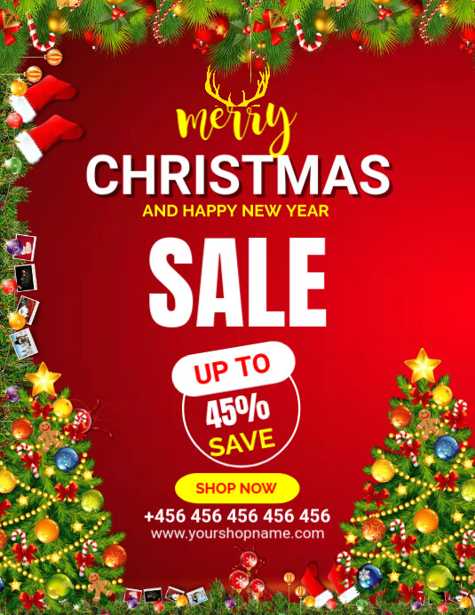 Copy of merry christmas sale and happy new year flyer | PosterMyWall