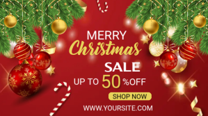 Merry Christmas Sale Banner twitter Post Twitter-opslag template