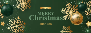Grøn Christmas Sale Facebook-coverfoto Template