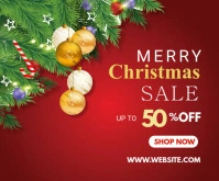 Merry Christmas Sale Medium Rectangle Rectángulo Mediano template