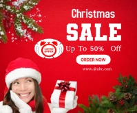 Merry christmas sale templates Medium Rectangle