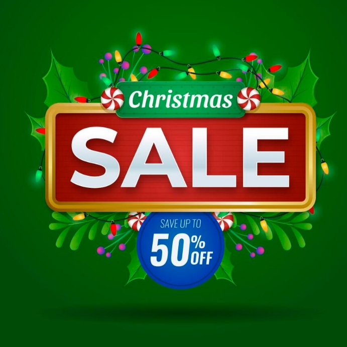 Plantilla de Merry Christmas sales poster design PosterMyWall