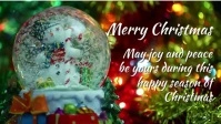 Merry Christmas Snow Ball Lights Greeting ad template