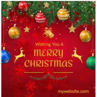 Red Christmas Greeting Instagram Post Template