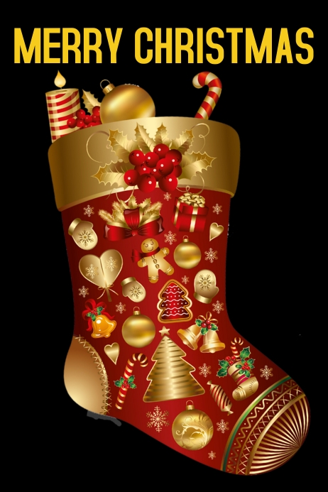 MERRY CHRISTMAS STOCKING POSTER Template | PosterMyWall