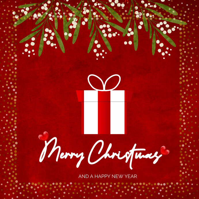 Copy of Merry christmas template, red and white | PosterMyWall