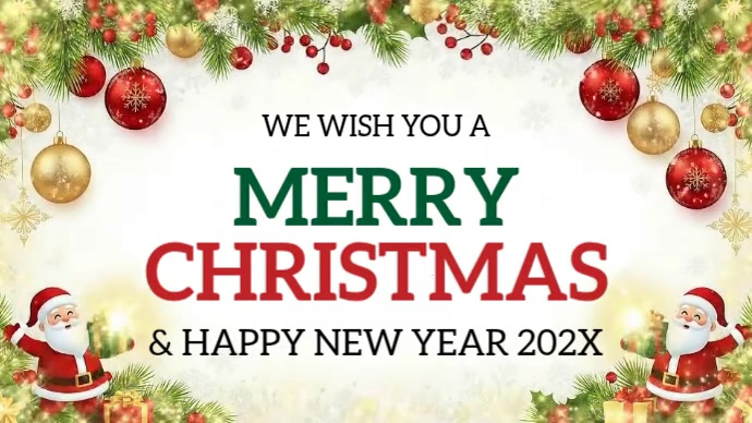 Merry Christmas Template Display digitale (16:9)