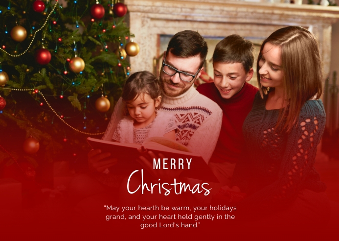 Merry Christmas Template Postcard