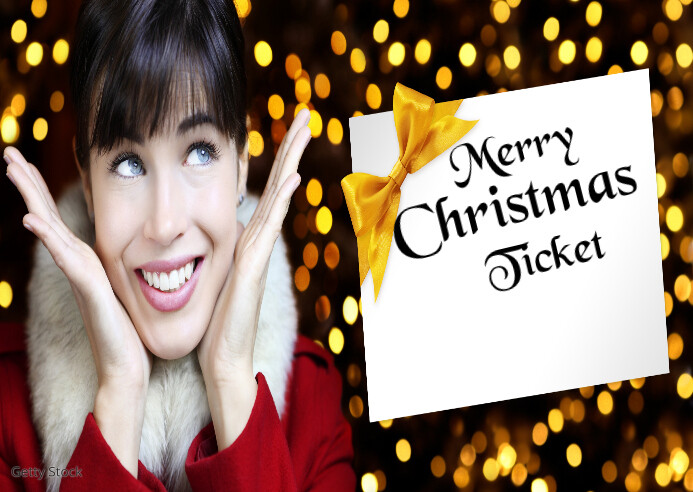 Merry Christmas ticket Template | PosterMyWall
