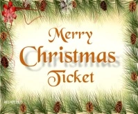 Merry Christmas ticket Rectángulo Mediano template