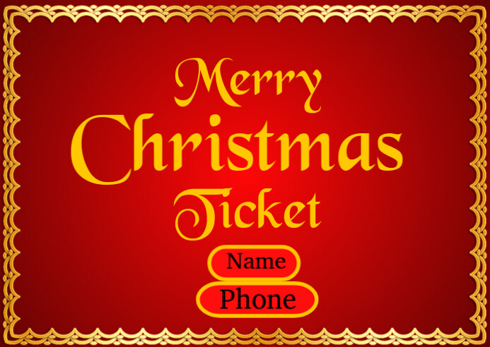 Merry Christmas ticket Template | PosterMyWall