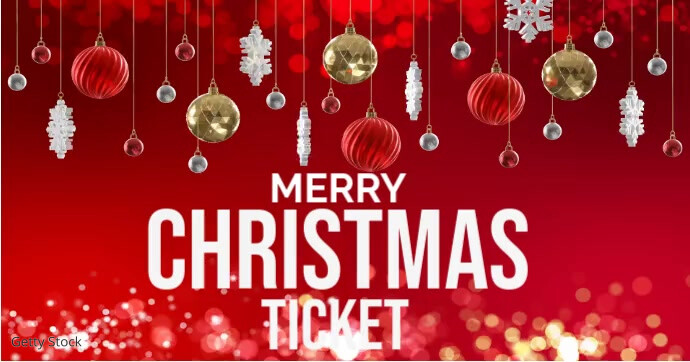 Merry Christmas ticket Template | PosterMyWall