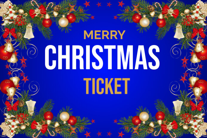 Merry Christmas Ticket Label Template | PosterMyWall