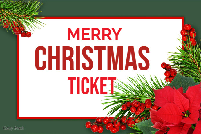 Merry Christmas Ticket Label Template | PosterMyWall