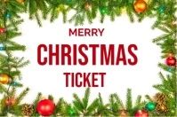 Merry Christmas Ticket Label Etykieta template