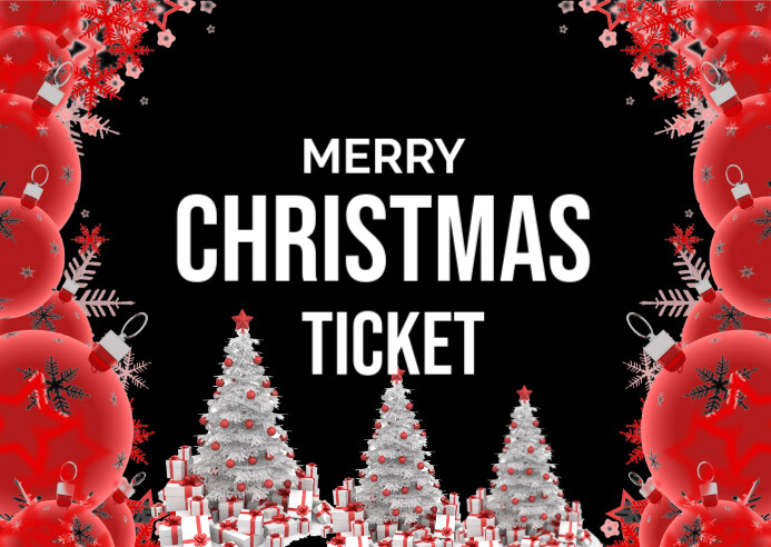 Merry Christmas Ticket Postcard Template | PosterMyWall