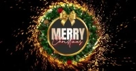merry christmas video card online Facebook Shared Image template