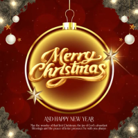 Merry christmas video card template Квадрат (1 : 1)