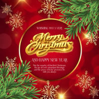 MERRY CHRISTMAS VIDEO card template Square (1:1)