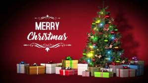 Red Christmas Celebration Facebook Cover Video Template