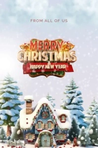 Merry Christmas Video Poster Affiche template