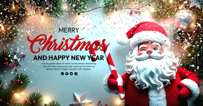 Merry Christmas video Template Gedeelde afbeelding op Facebook